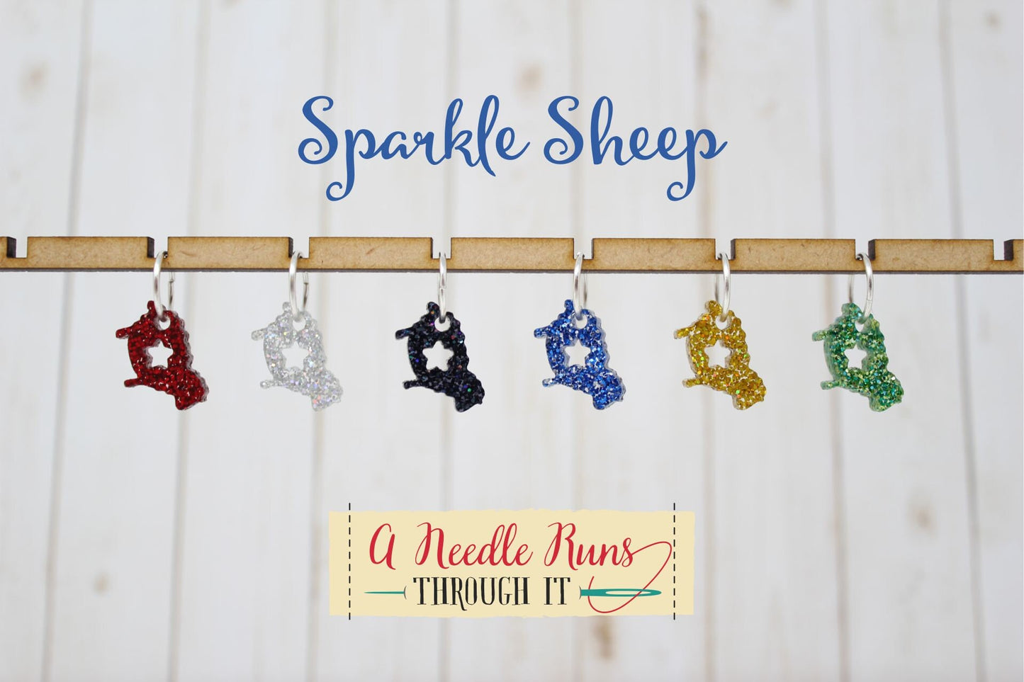 Sparkle Sheep Stitch Markers for Knitting or crochet, cute sheep acrylic stitch markers for knitting. Crochet progress keepers