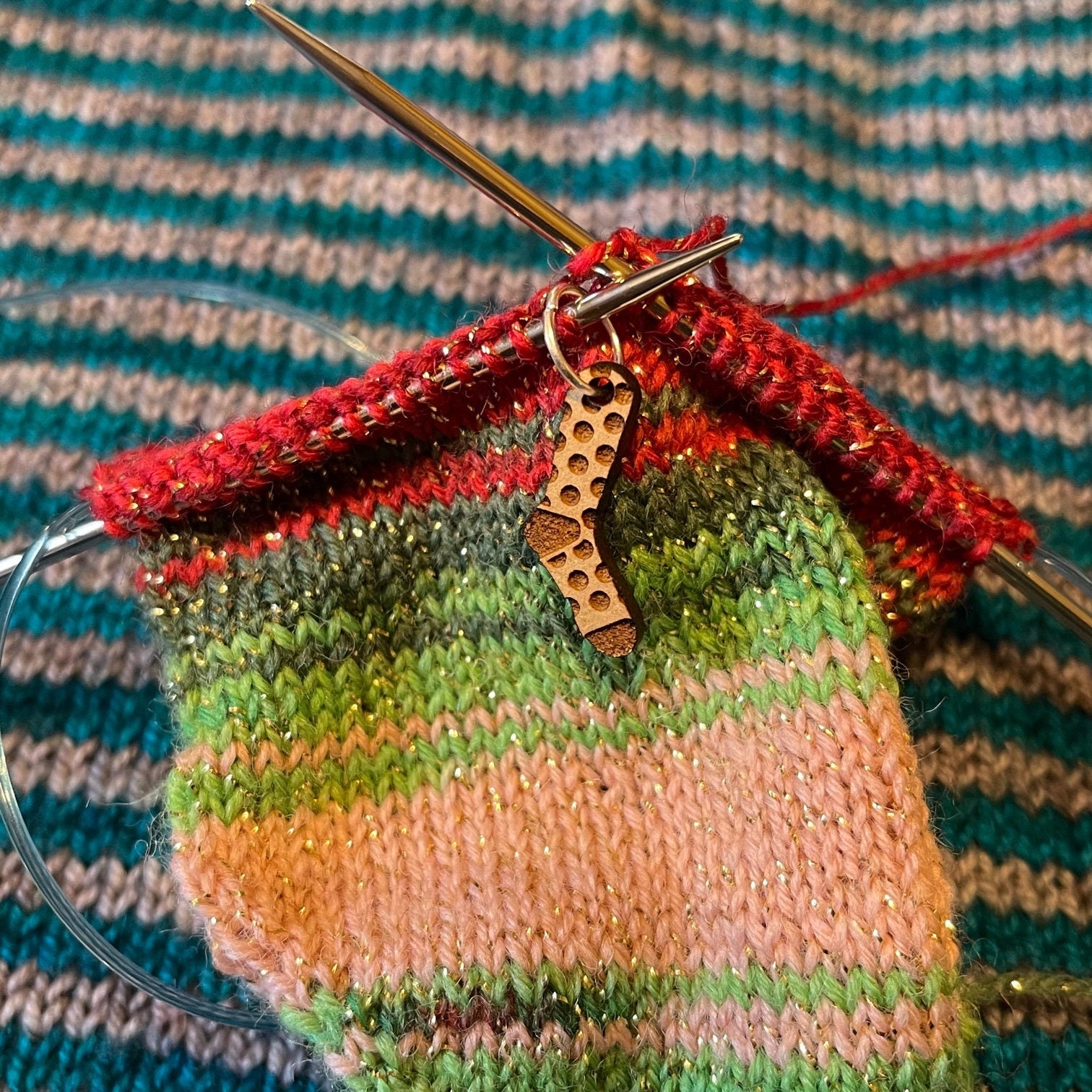 Tiny Socks stitch marker set, sock knitter, snag free stitch markers. Toe Up socks, crochet stitch markers, progress keepers. knitted socks