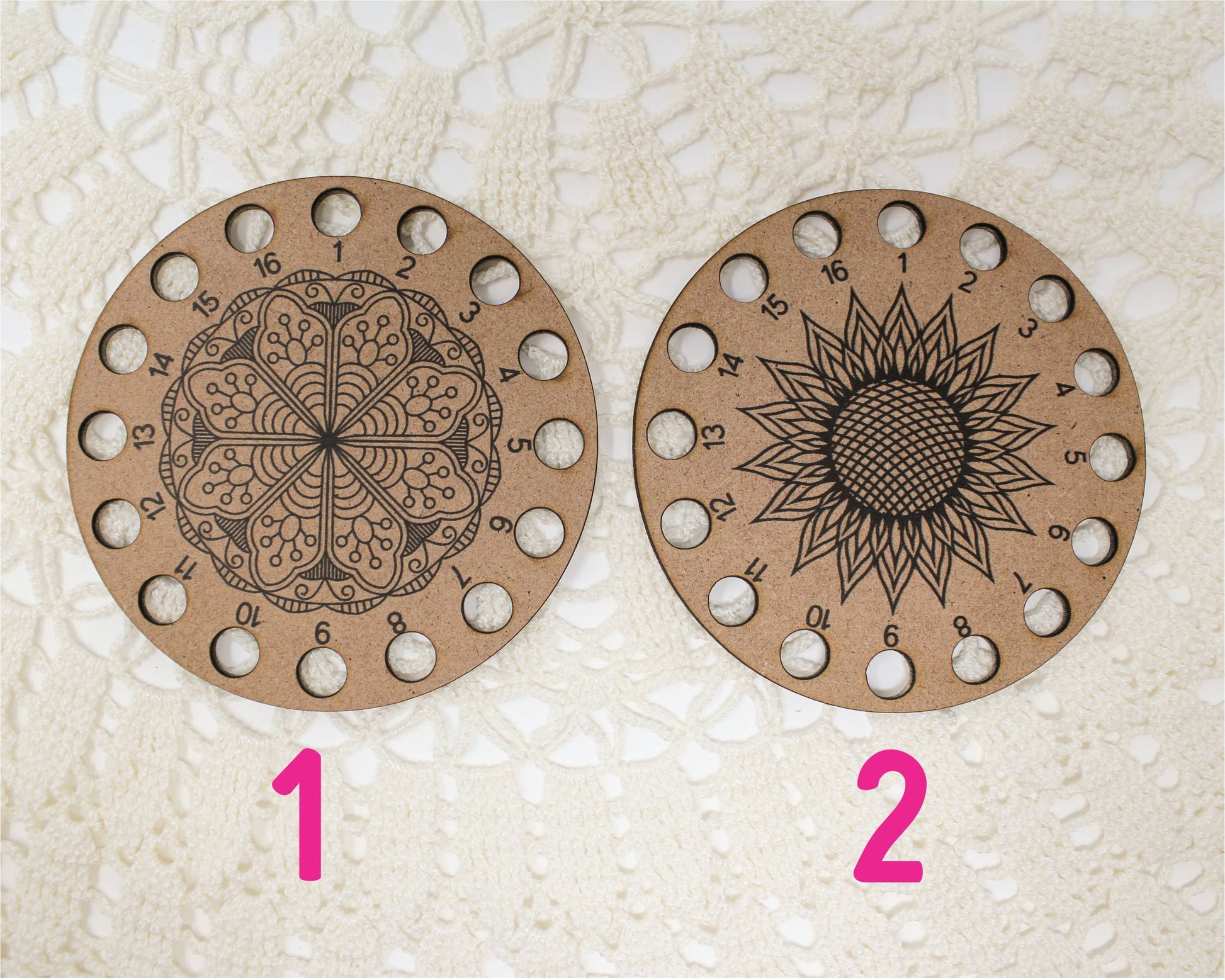Color your own mandala Thread Holder, Wood embroidery thread holder, embroidery floss holder. Thread palette for cross stitch and needlework