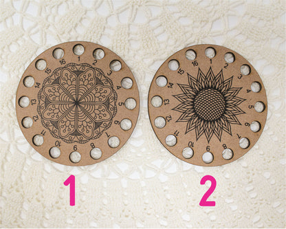 Color your own mandala Thread Holder, Wood embroidery thread holder, embroidery floss holder. Thread palette for cross stitch and needlework