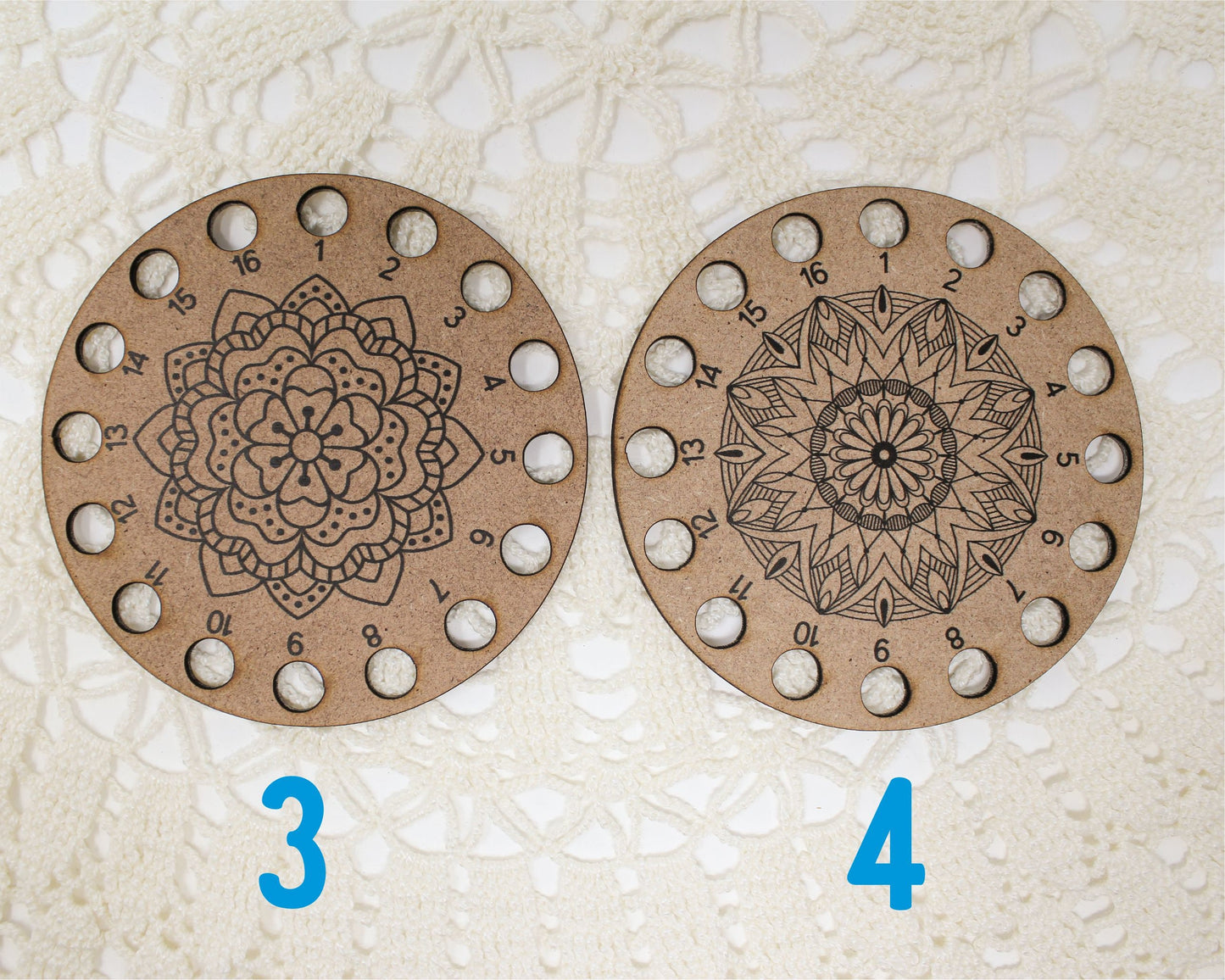 Color your own mandala Thread Holder, Wood embroidery thread holder, embroidery floss holder. Thread palette for cross stitch and needlework