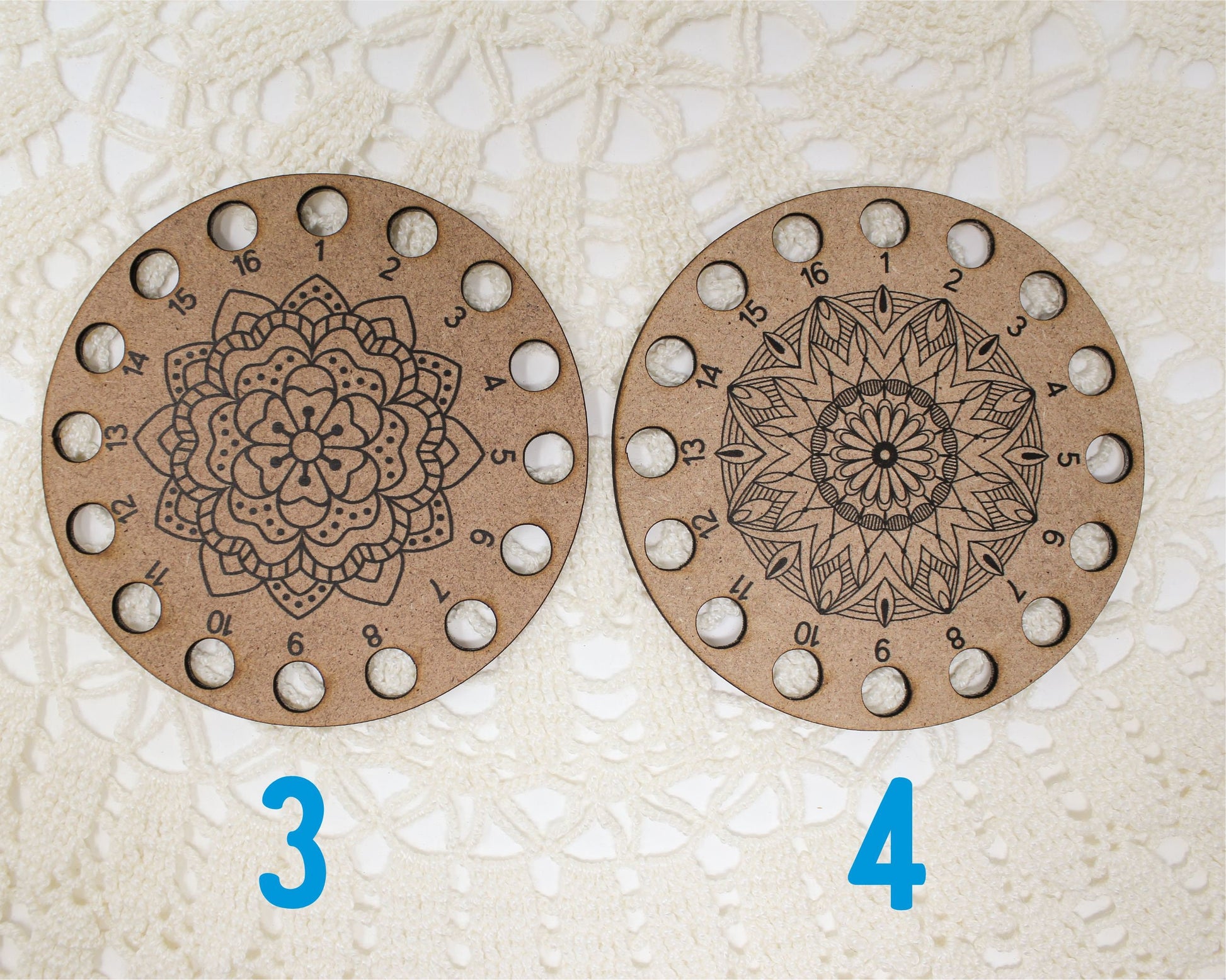 Color your own mandala Thread Holder, Wood embroidery thread holder, embroidery floss holder. Thread palette for cross stitch and needlework