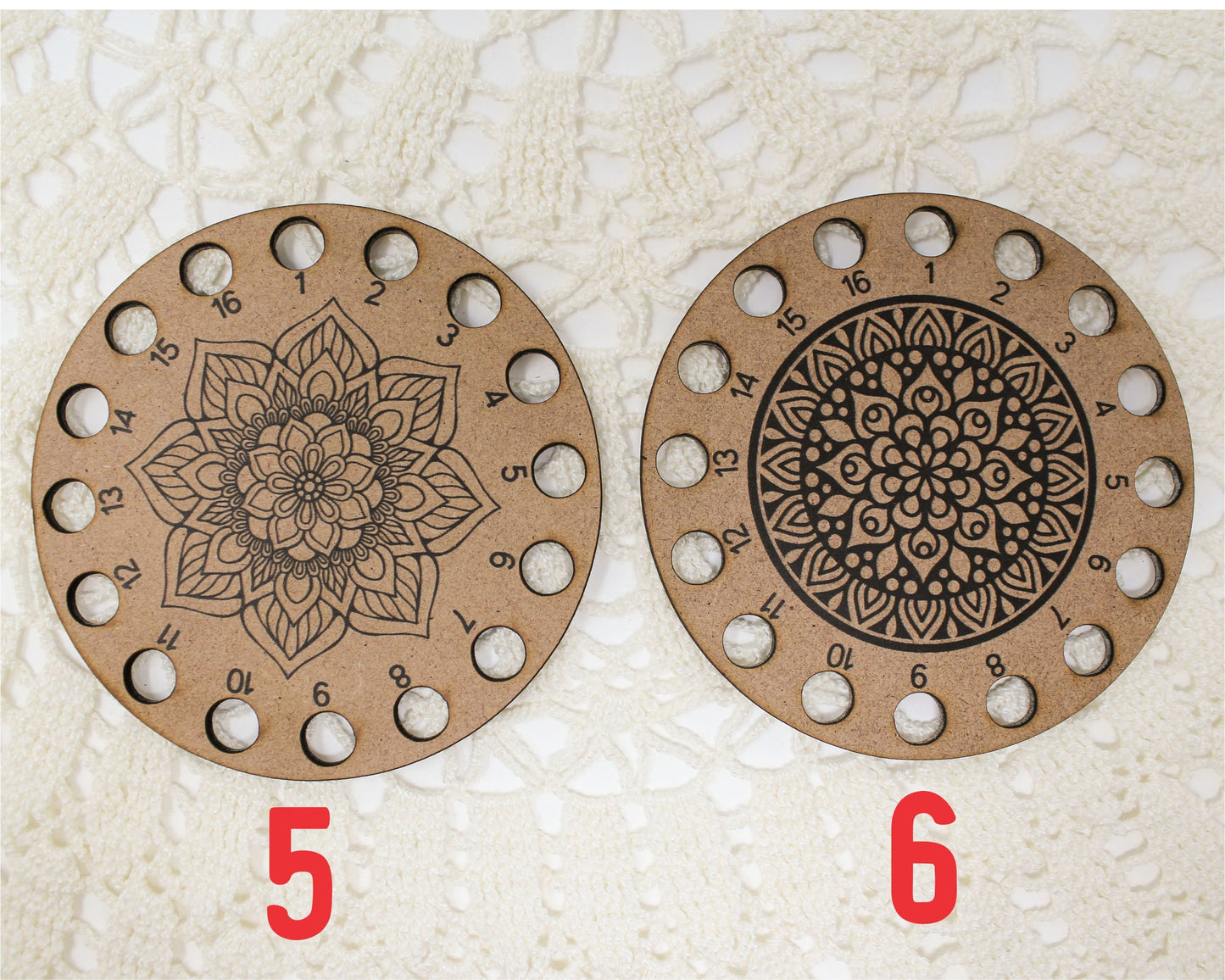 Color your own mandala Thread Holder, Wood embroidery thread holder, embroidery floss holder. Thread palette for cross stitch and needlework