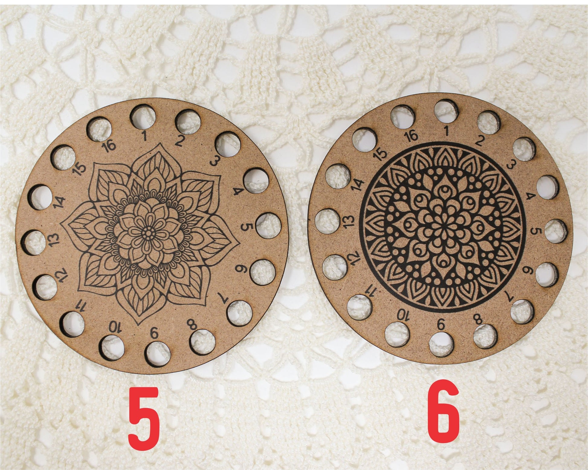 Color your own mandala Thread Holder, Wood embroidery thread holder, embroidery floss holder. Thread palette for cross stitch and needlework
