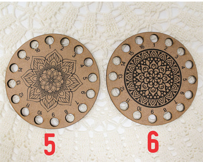 Color your own mandala Thread Holder, Wood embroidery thread holder, embroidery floss holder. Thread palette for cross stitch and needlework