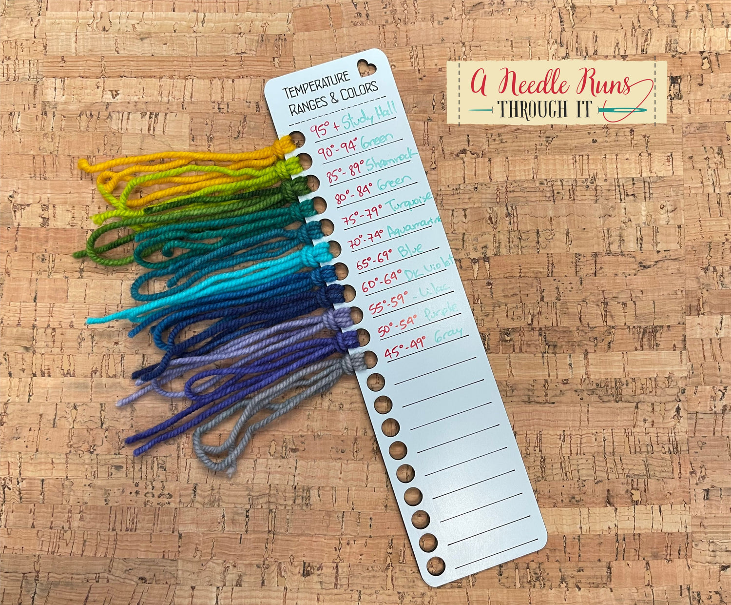 Temperature Blanket reusable color chart. Erasable swatch chart for temperature project. Temperature Color Chart. Swatch Color chart