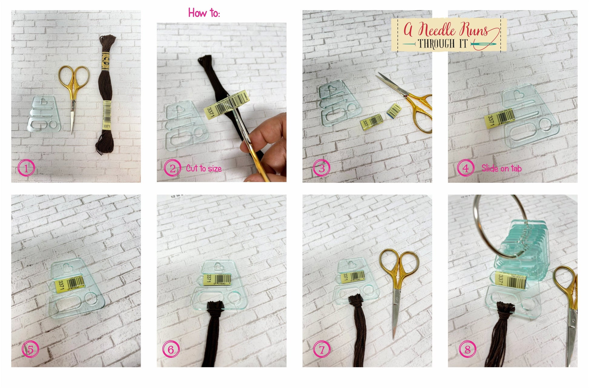 Embroidery Thread holder,acrylic floss keeper for embroidery thread.Thread minder Hand embroidery floss thread drops.Cross Stitch floss drop