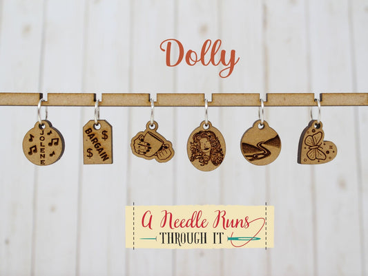 Dolly inspired Stitch markers set, knitter gift, snag free stitch markers