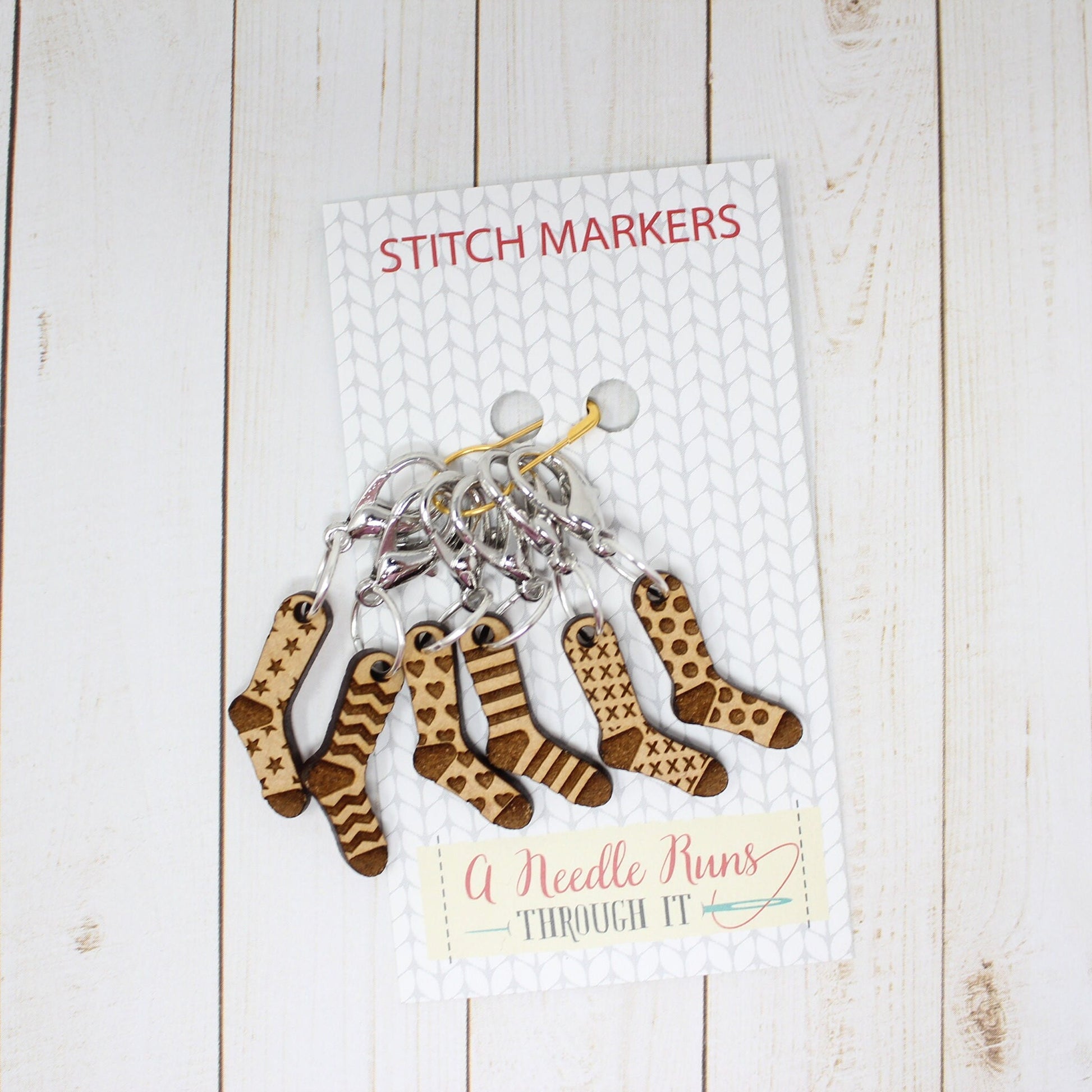 Tiny Socks stitch marker set, sock knitter, snag free stitch markers. Toe Up socks, crochet stitch markers, progress keepers. knitted socks