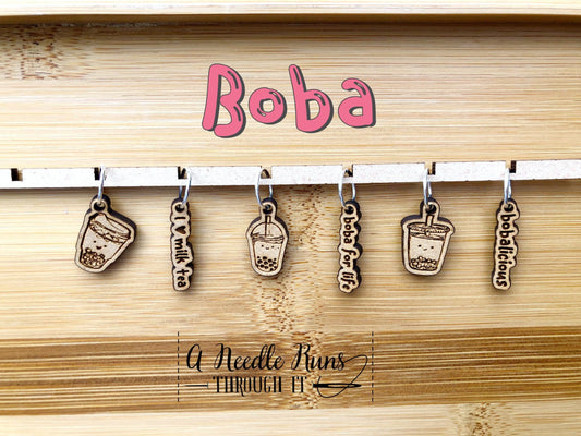 Boba milk tea Knitting stitch markers, Kawaii Boba crochet Stitch markers set, Boba tea crochet clasp marker, progress keepers.boba milk tea