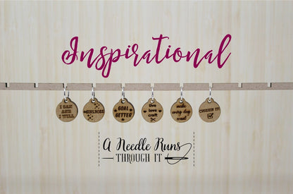 Inspirational Stitch markers set, sock knitter, knitter gift,snag free stitch markers,motivational set stitch markers. Clasp crochet markers