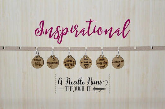 Inspirational Stitch markers set, sock knitter, knitter gift,snag free stitch markers,motivational set stitch markers. Clasp crochet markers