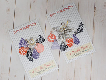 Halloween Stitch Marker Set, Spooky progress keepers, Knitting St. Markers, Crochet Markers. Halloween progress keepers. Pumpkin st. marker