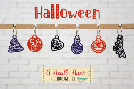 Halloween Stitch Marker Set, Spooky progress keepers, Knitting St. Markers, Crochet Markers. Halloween progress keepers. Pumpkin st. marker