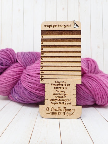 Wraps per inch wood guide. WPI guide tool. Spinner tools. handspinning WPI measure
