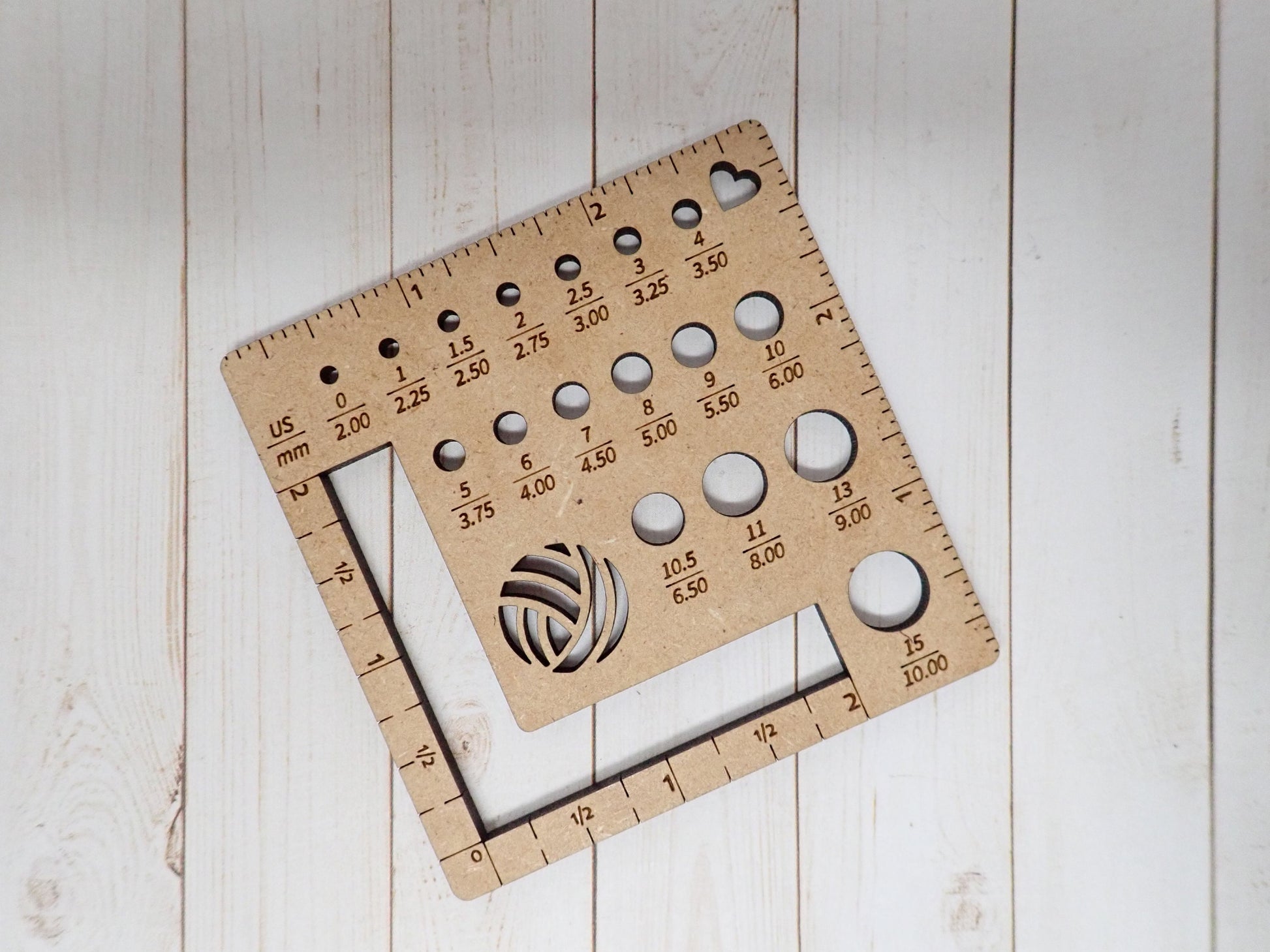 Square Combination Knitting Needle gauge, small needle gauge. Gauge Swatch tool and needle gauge ruler
