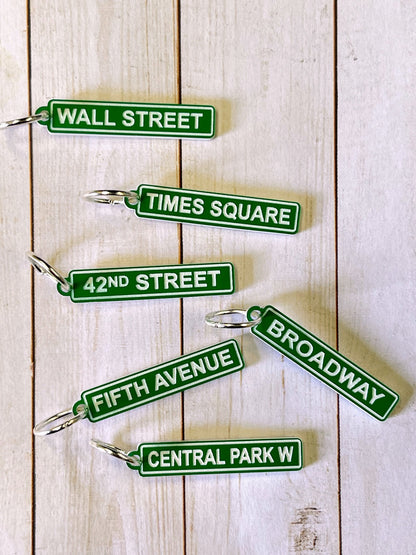 Streets of New York stitch markers for knitting or crochet. NYC streets Stitch markers. City of New York.Broadway.times square street signs