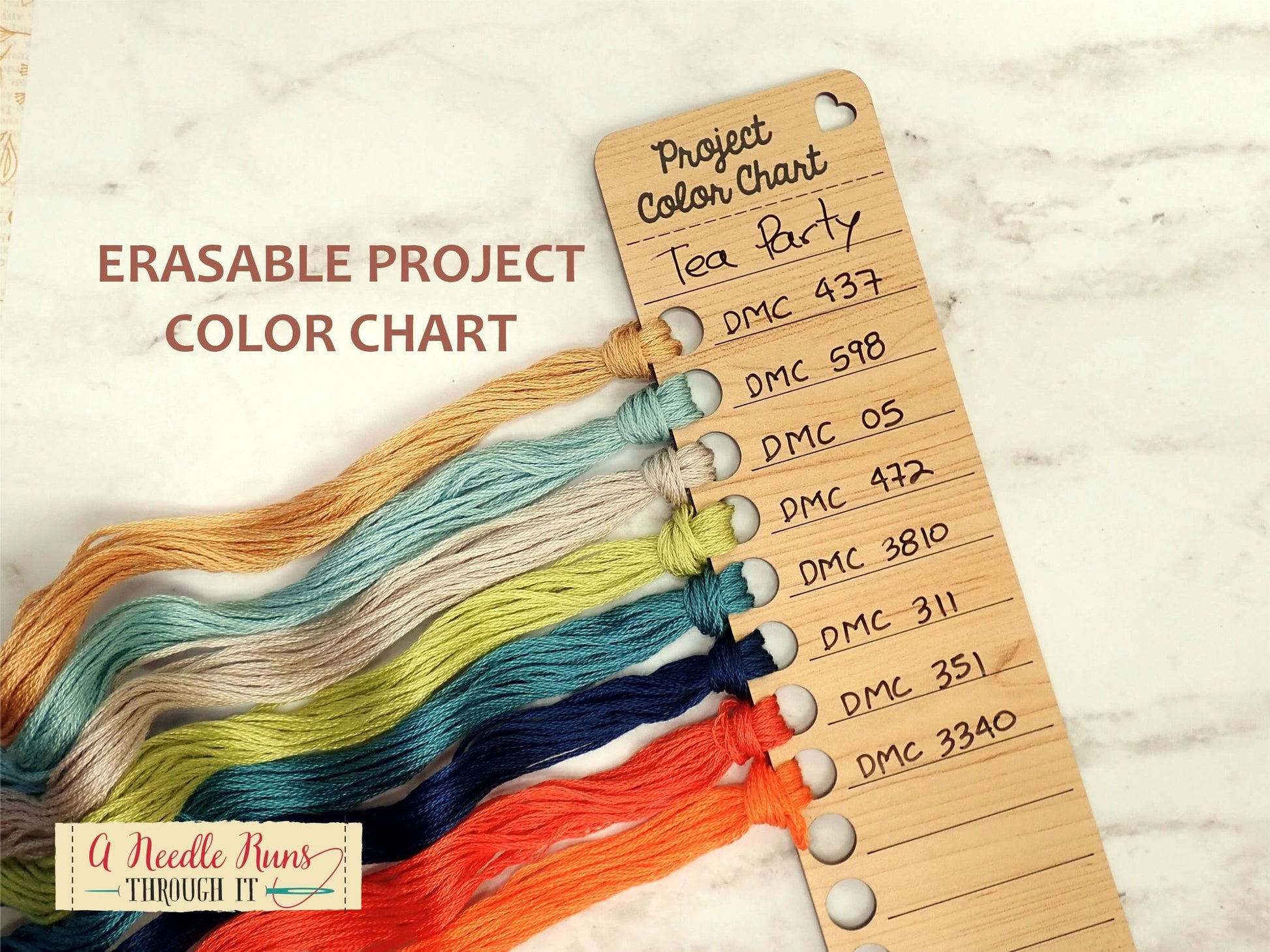Erasable and Reusable Project Color Chart, For Embroidery, Cross Stitch, Knitting or Crochet