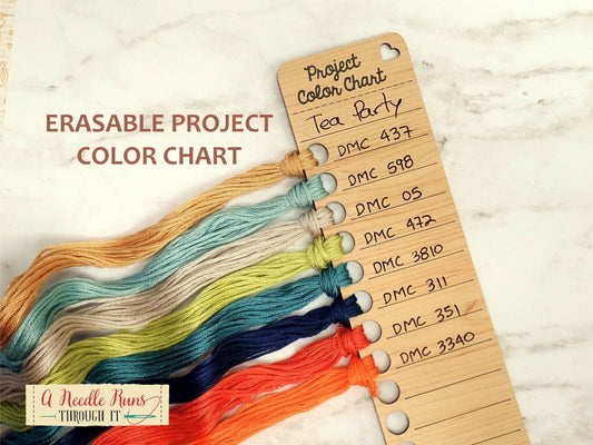 Erasable and Reusable Project Color Chart, For Embroidery, Cross Stitch, Knitting or Crochet