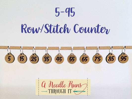 5-95 numbers Row Counter Stitch markers. Row counter for knitting or crochet. Stitch count markers for Knitting and Crochet. Clasp markers.