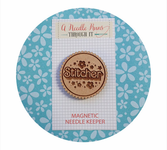 Cross Stitch Needle Minder, Stitcher needle minder, Wood Magnetic Needle Minder. Hand embroidery, Needle Keeper. Needle minder cross stitch