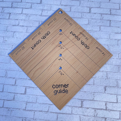 Cross Stitch corner ruler, Cross Stitch fabric count ruler and gauge. Cloth count ruler for Cross stitch embroidery fabric.