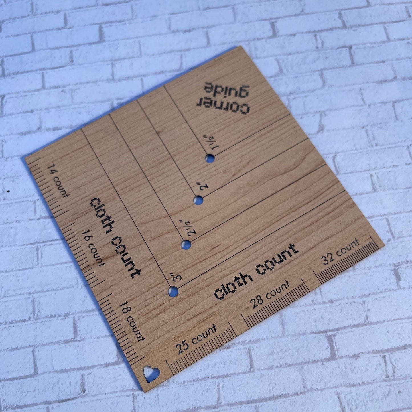 Cross Stitch corner ruler, Cross Stitch fabric count ruler and gauge. Cloth count ruler for Cross stitch embroidery fabric.