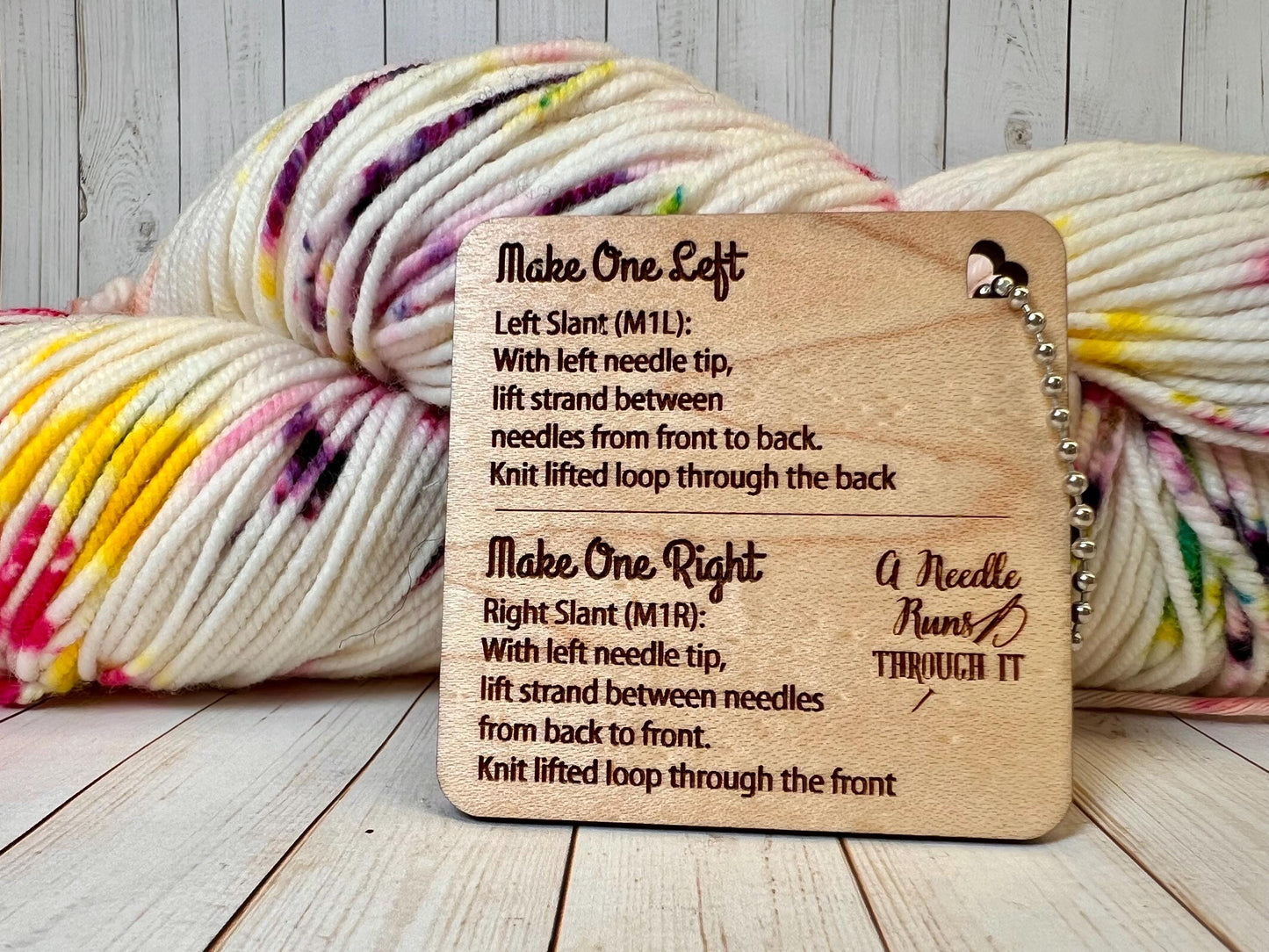 Make 1 Left, Make 1 Right help tag, Increase instruction tag, Sweater Increase directions. knitter's gift. m1L m1R reminder. knitting help