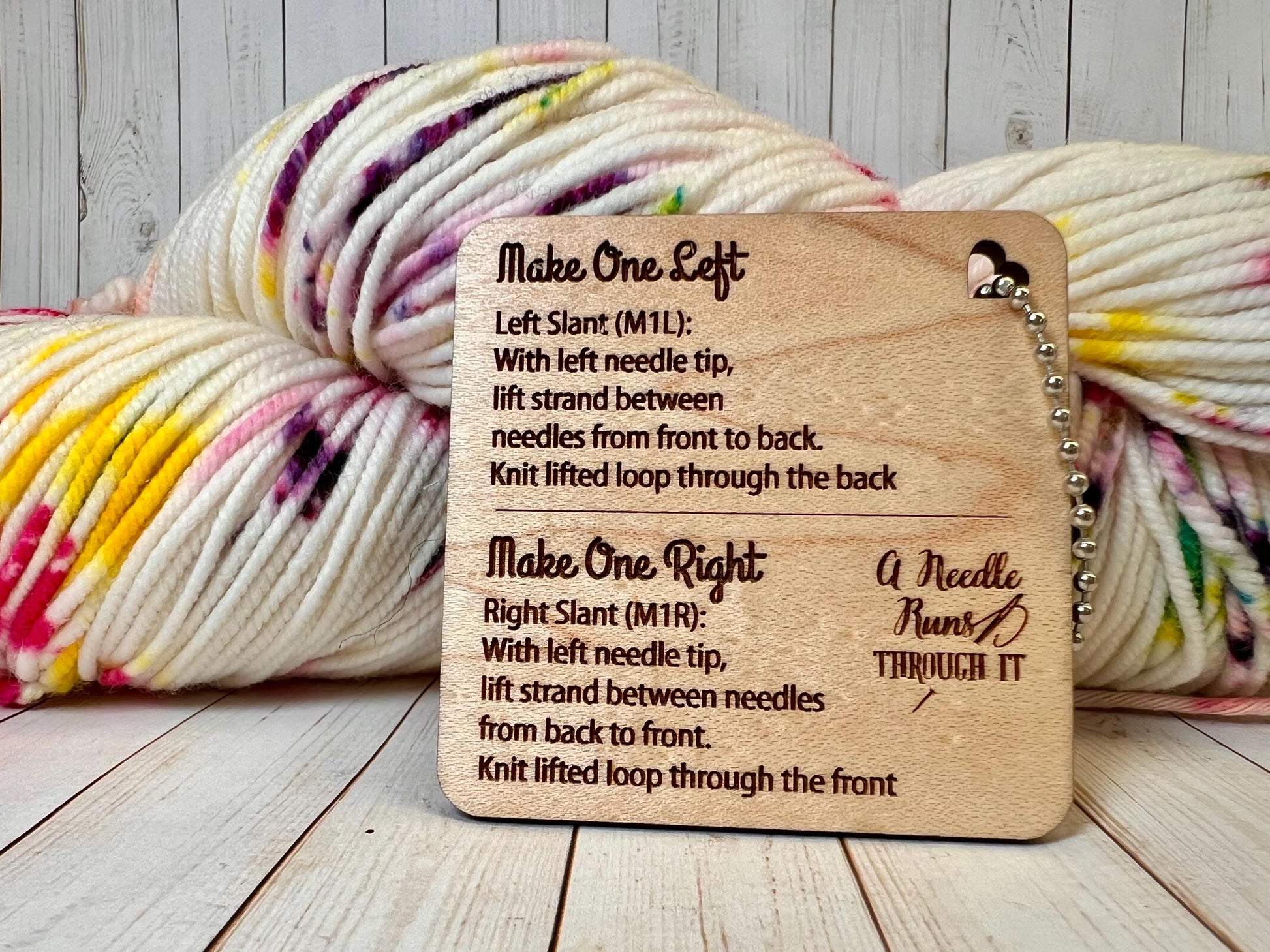 Make 1 Left, Make 1 Right help tag, Increase instruction tag, Sweater Increase directions. knitter's gift. m1L m1R reminder. knitting help