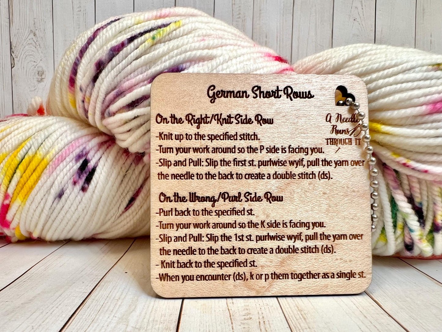 German Short Rows Instruction Tag | Maple Knitting Helper Tag