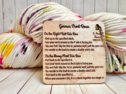 German Short Rows Instruction Tag | Maple Knitting Helper Tag
