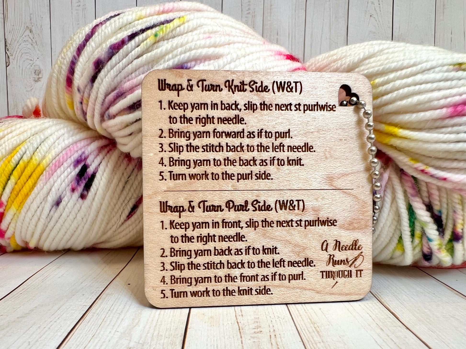 Wrap and Turn Instruction Tag | Maple Knitting Guide | Short Rows Helper Tag