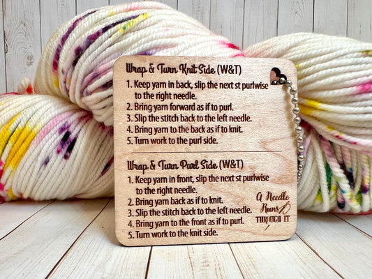 Wrap and Turn Instruction Tag | Maple Knitting Guide | Short Rows Helper Tag