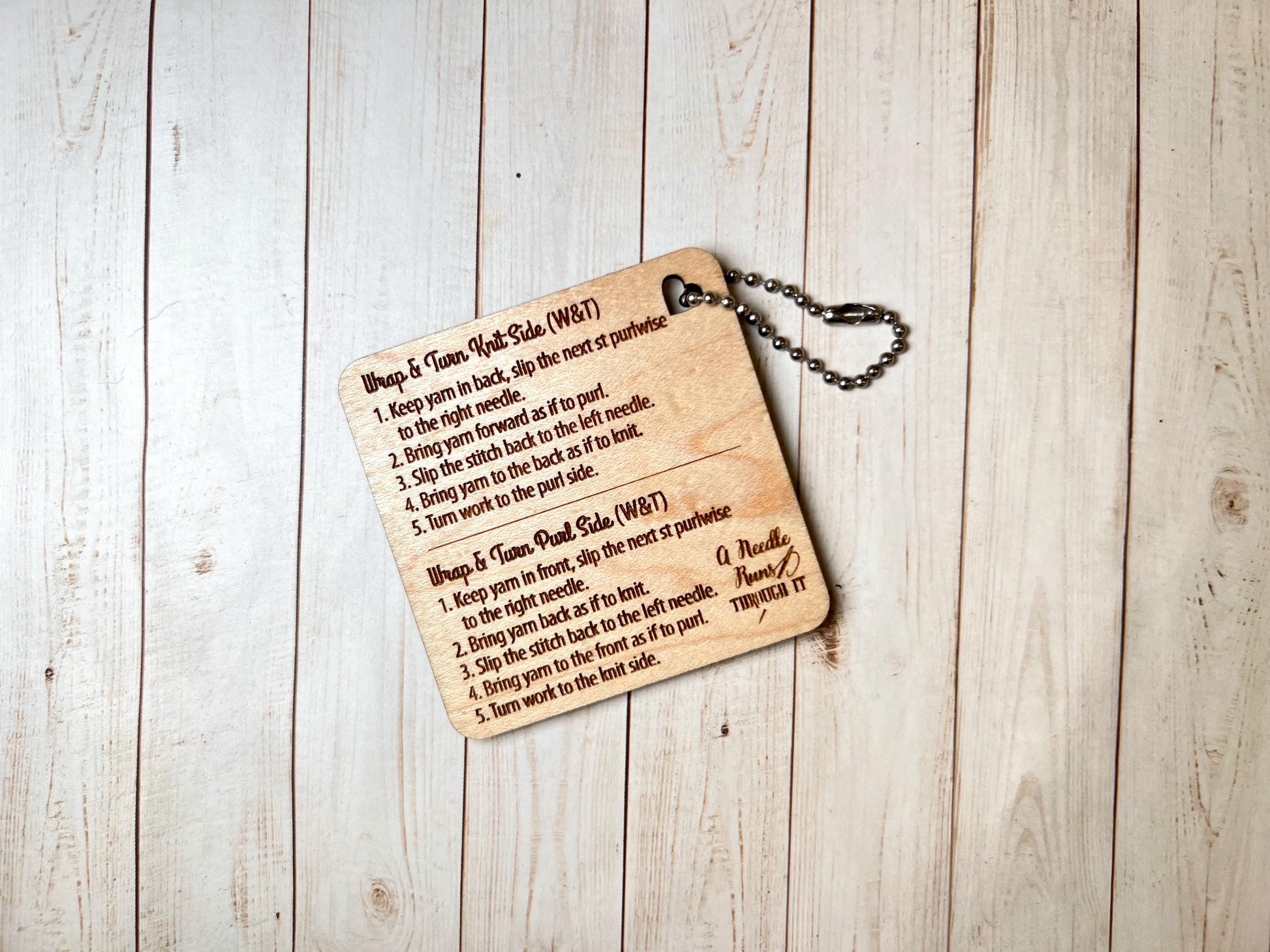 Wrap and Turn Instruction Tag | Maple Knitting Guide | Short Rows Helper Tag
