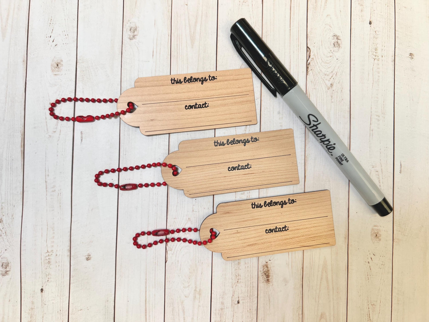This Belongs To Tags | Erasable and reusable labels for personal items and luggage | Pack of three