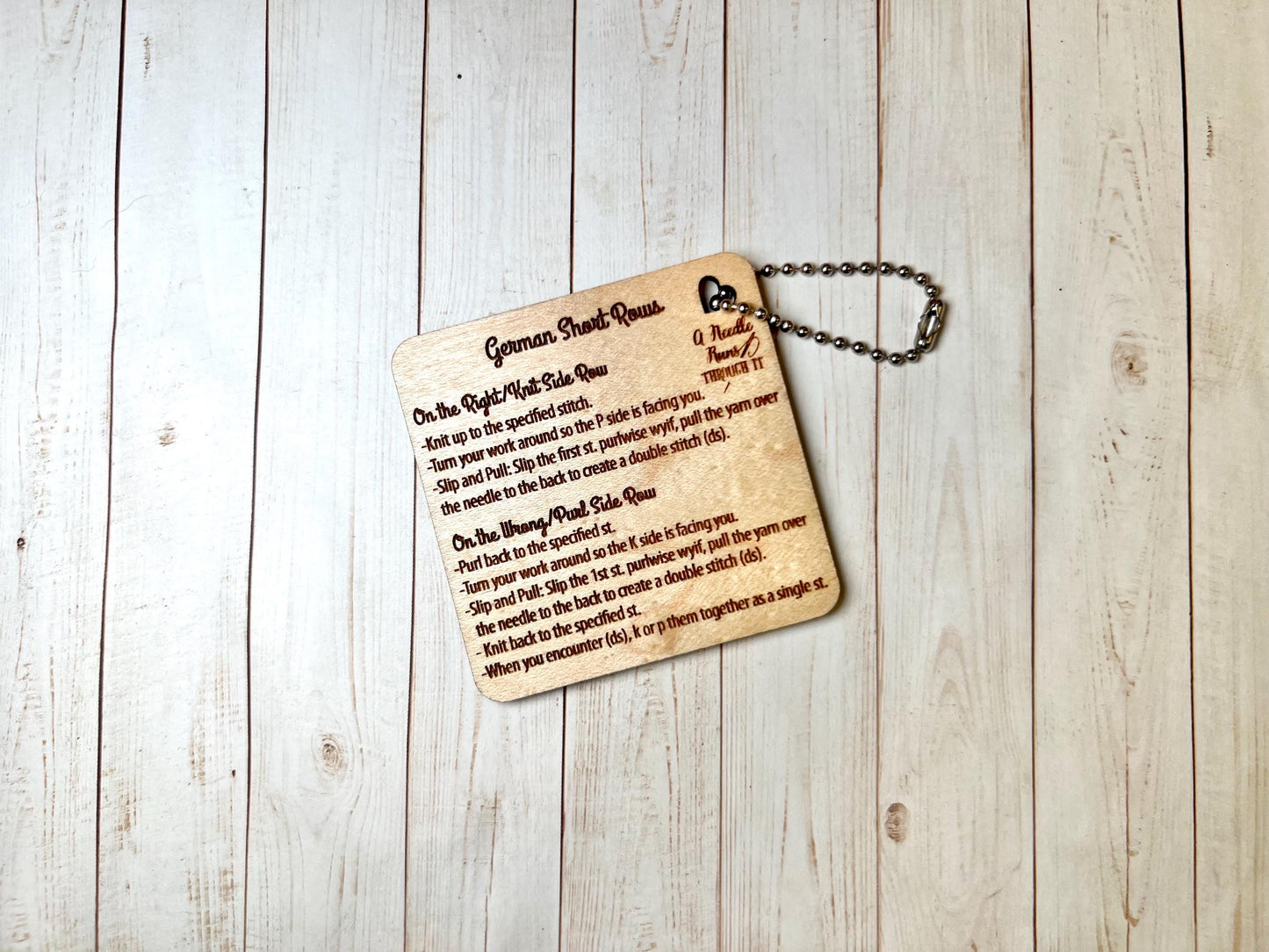 German Short Rows Instruction Tag | Maple Knitting Helper Tag