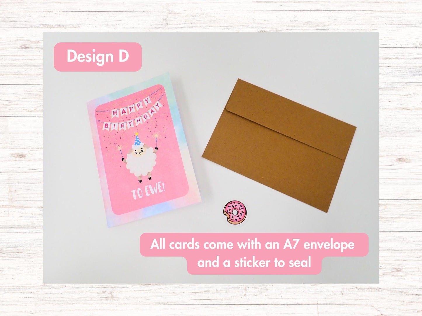 5x7 Blank Greeting Cards by Donut Byte Studio | Choose from 5 Unique Crafty Designs