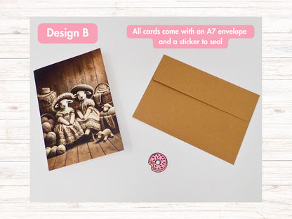 5x7 Blank Greeting Cards by Donut Byte Studio | Choose from 5 Unique Crafty Designs