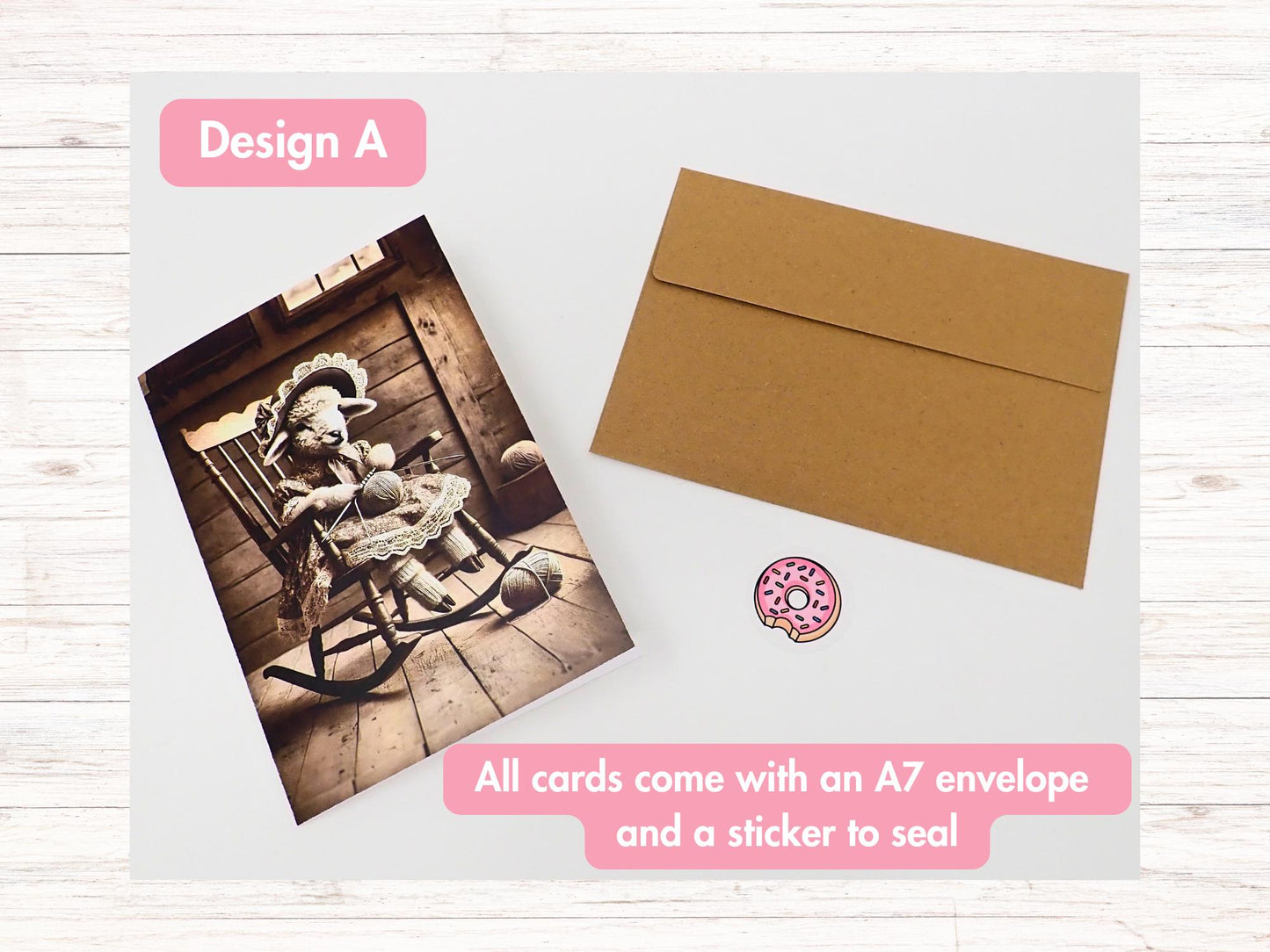 5x7 Blank Greeting Cards by Donut Byte Studio | Choose from 5 Unique Crafty Designs