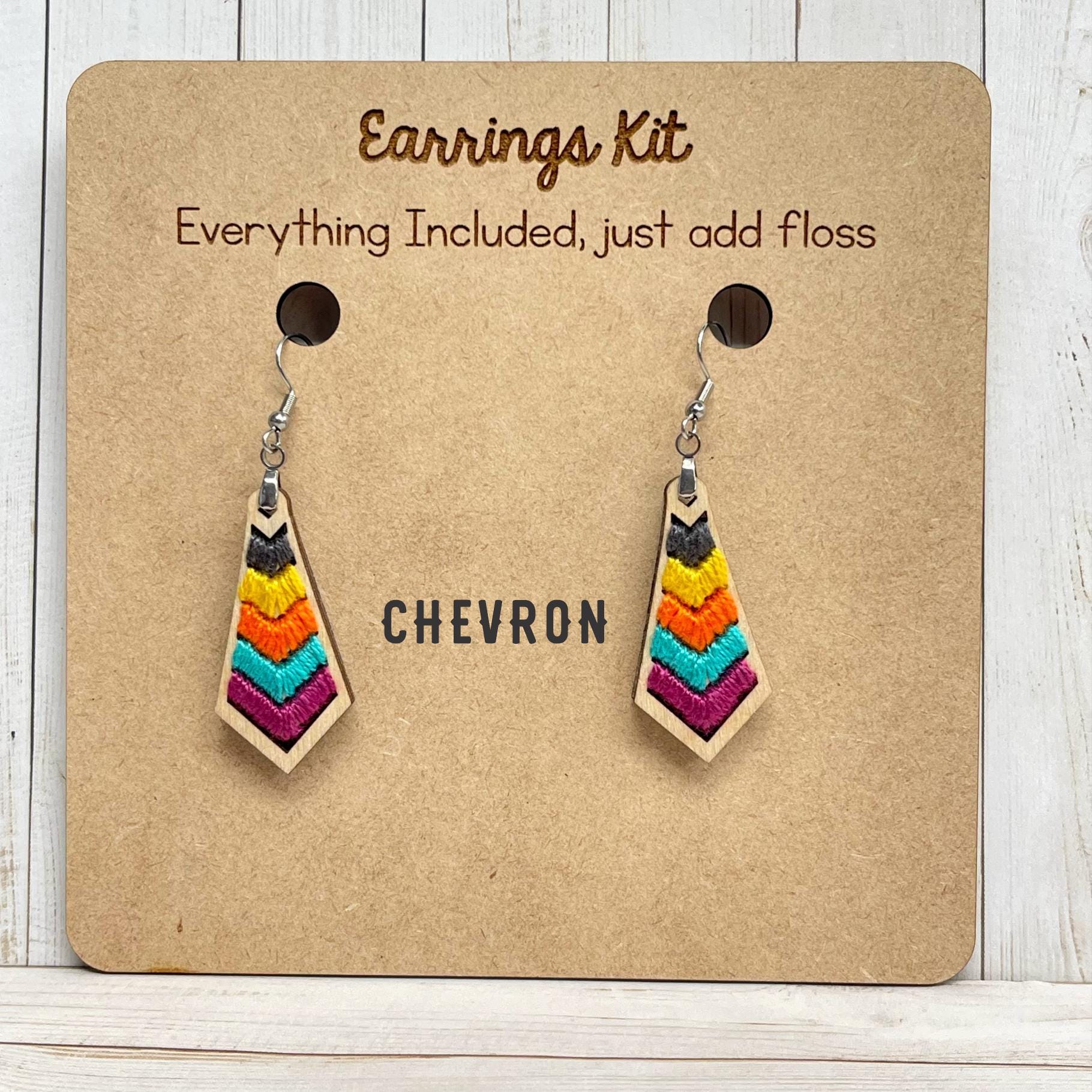Make your own embroidered wooden earrings kit. Cross Stitch earrings kit, mandala earrings kit, embroidery diy kit. DIY gift