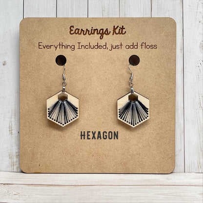 Make your own embroidered wooden earrings kit. Cross Stitch earrings kit, mandala earrings kit, embroidery diy kit. DIY gift