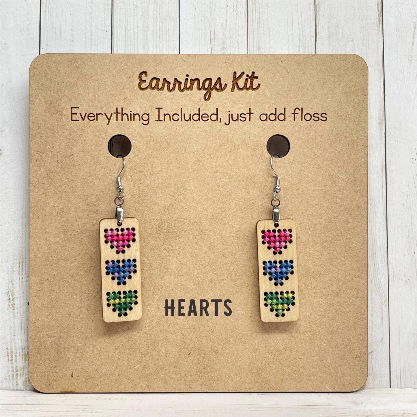 Make your own embroidered wooden earrings kit. Cross Stitch earrings kit, mandala earrings kit, embroidery diy kit. DIY gift