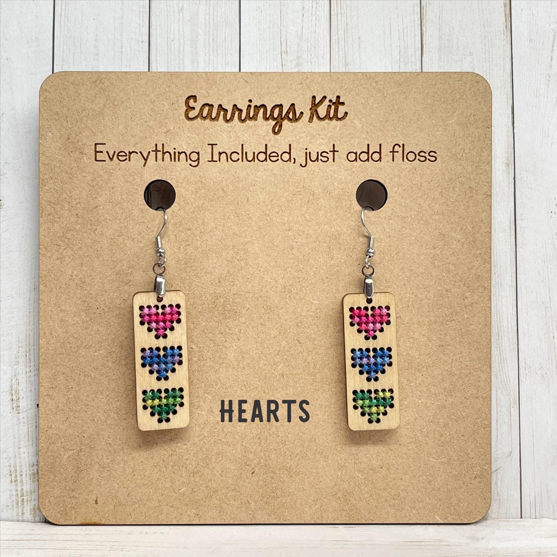 Make your own embroidered wooden earrings kit. Cross Stitch earrings kit, mandala earrings kit, embroidery diy kit. DIY gift