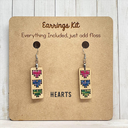 Make your own embroidered wooden earrings kit. Cross Stitch earrings kit, mandala earrings kit, embroidery diy kit. DIY gift