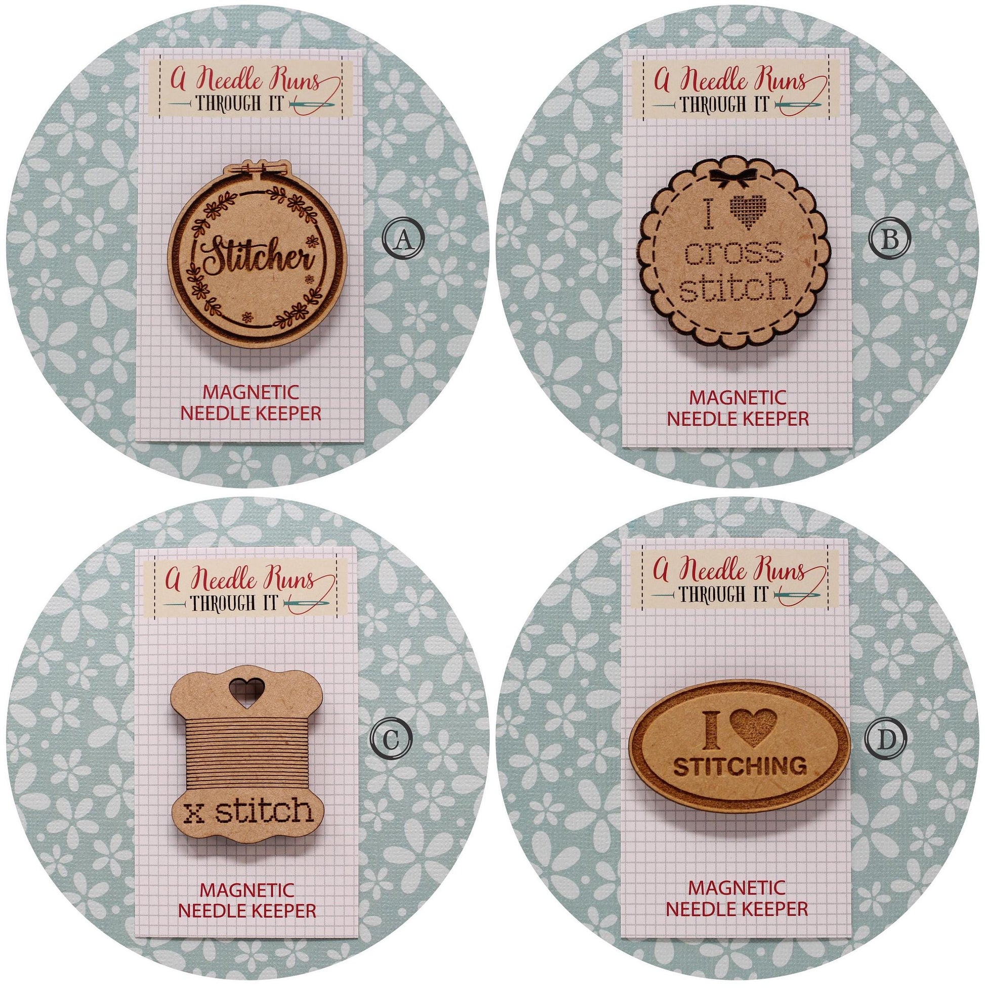 Cross Stitch Needle Minder, Cute stitcher needleminder,Wood Magnetic Needle Minder. Hand embroidery, Needle Keeper.Needleminder cross stitch