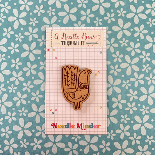 Cross Stitch Needle Minder, Folk art bird needle minder, Wood Magnetic Needle Minder. Hand embroidery, Needle Keeper. cross stitch