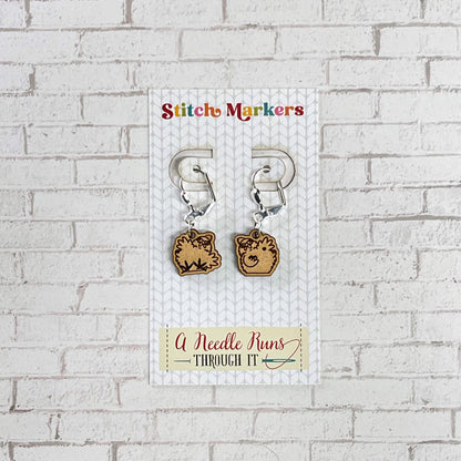 Front and Back stitch markers, right side/wrong side Sheep, Pug, Kitties, Chicken Earrings or removable markers for knitting and crochet