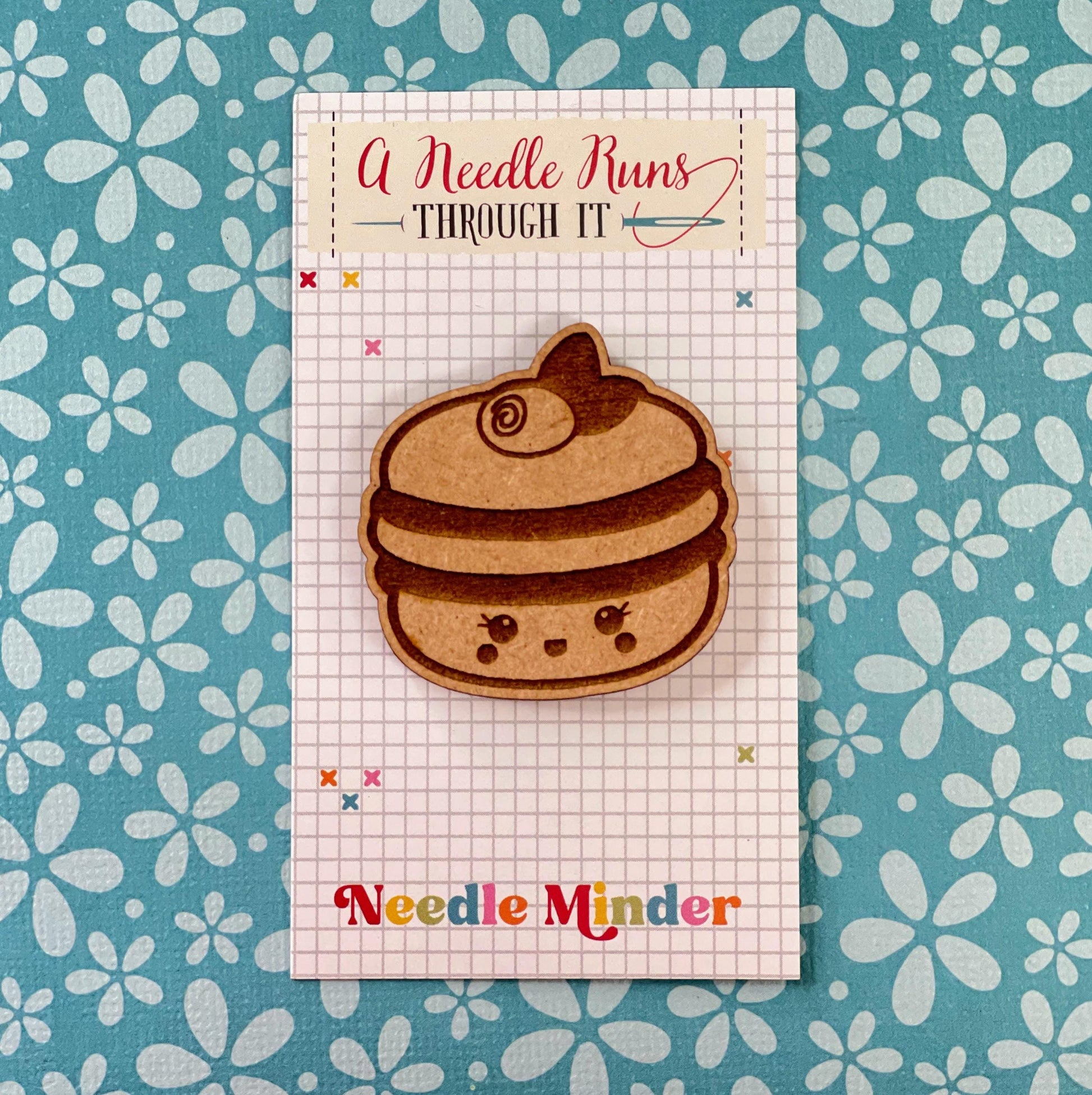 Cross Stitch Needle Minder, Kawaii macaroon needle minder, Wood Magnetic Needle Minder. Hand embroidery, Needle Keeper. cross stitch kawaii