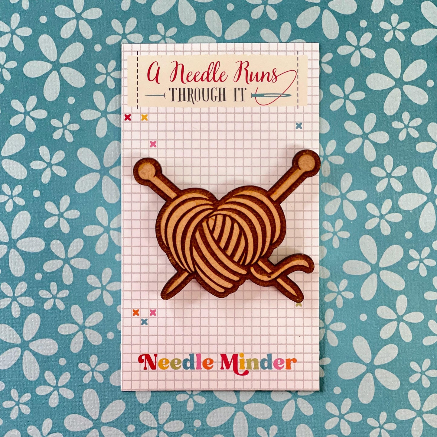 Cross Stitch Needle Minder, Knitting Yarn heart needle minder,Wood Magnetic Needle Minder.Hand embroidery, Needle Keeper. cross stitch heart