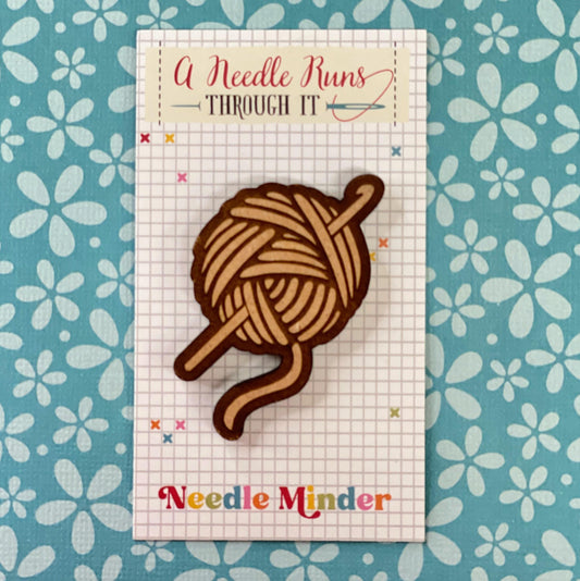 Cross Stitch Needle Minder, Crochet hook yarn ball needle minder, Wood Magnetic Needle Minder. Hand embroidery, Needle Keeper. cross stitch